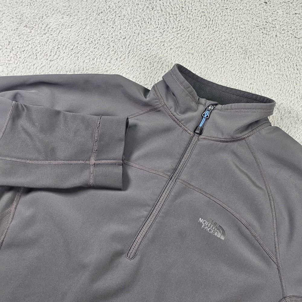 The North Face Pullover Mens Large Gray Quarter Zip Stretch Fleece Lined Outdoor